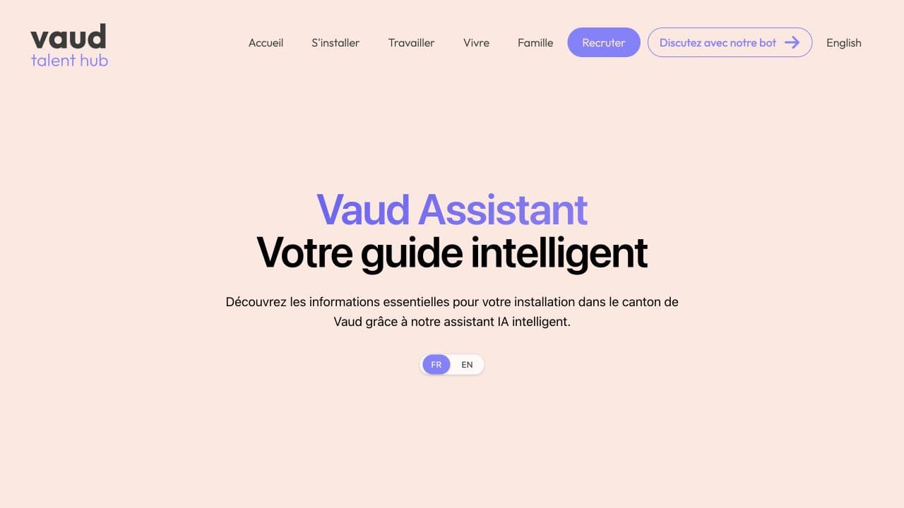 Interface du Vaud Assistant